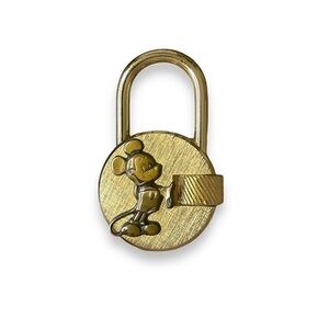 Rare Vintage Walt Disney Mickey Mouse Gold Padlock